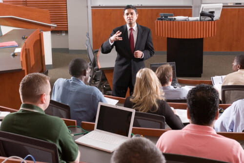 Instructor presenting to a class